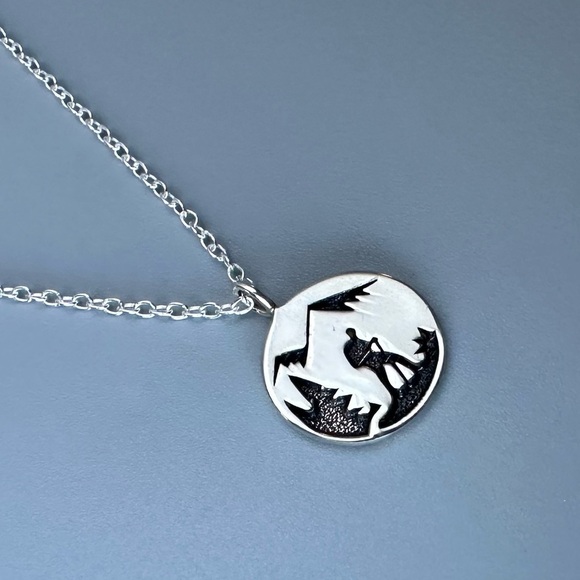 Sterling Silver Mountain Necklace - Picture 9 of 10